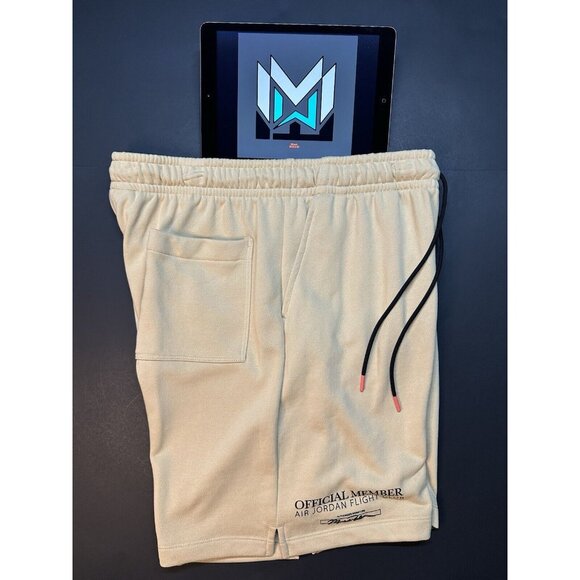 Jordan Flight MVP Fleece Shorts Sesame DX9716-252 Men’s Sizes - Picture 4 of 7